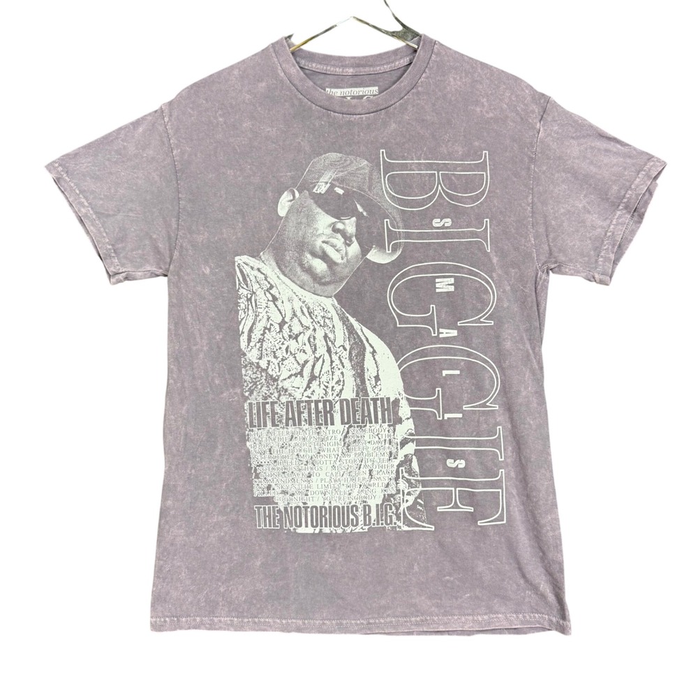 The Notorious B.I.G. T Shirt Mens Medium Purple Biggie Smalls Life‎ After Death